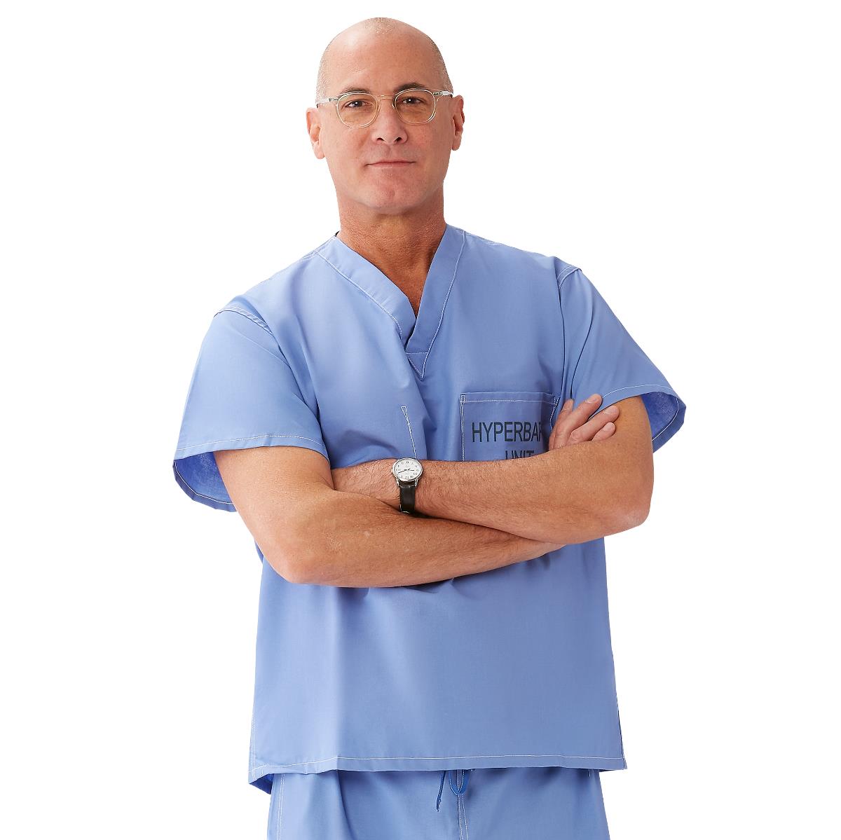 CottonCare Unisex 1-Pocket Scrub Tops for Hyperbaric Units (Style 658)