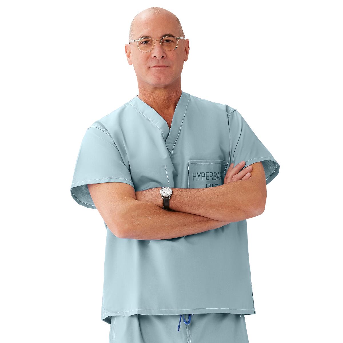 CottonCare Unisex 1-Pocket Scrub Tops for Hyperbaric Units (Style 658)
