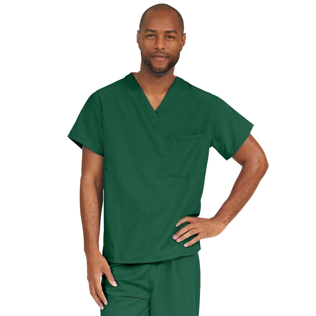 PerforMAX Unisex Reversible V-Neck Scrub Tops with 2 Pockets