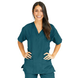 PerforMAX Women's V-Neck Tunic Scrub Top with 2 Pockets