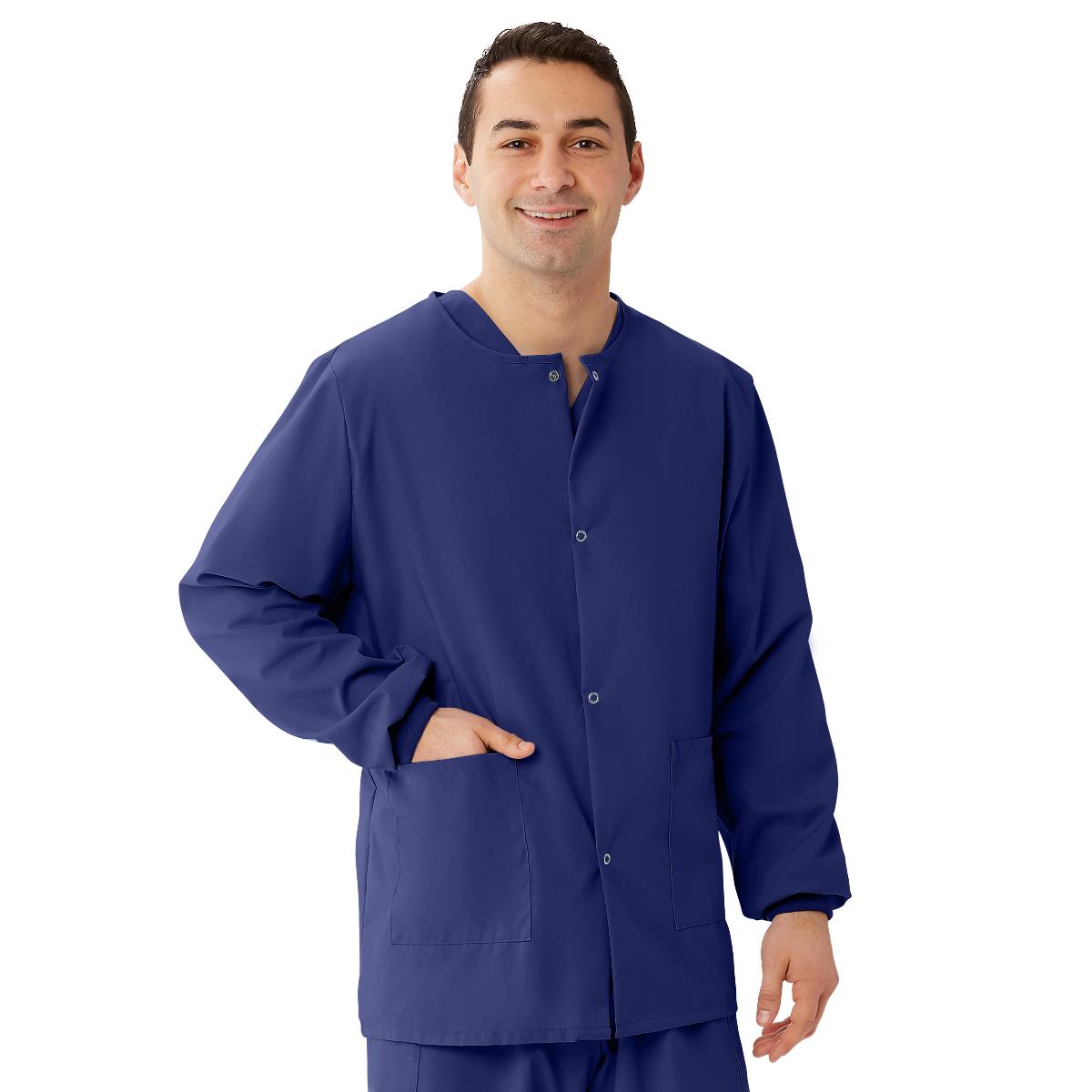AngelStat Style 849 Unisex Scrub Jackets - Navy