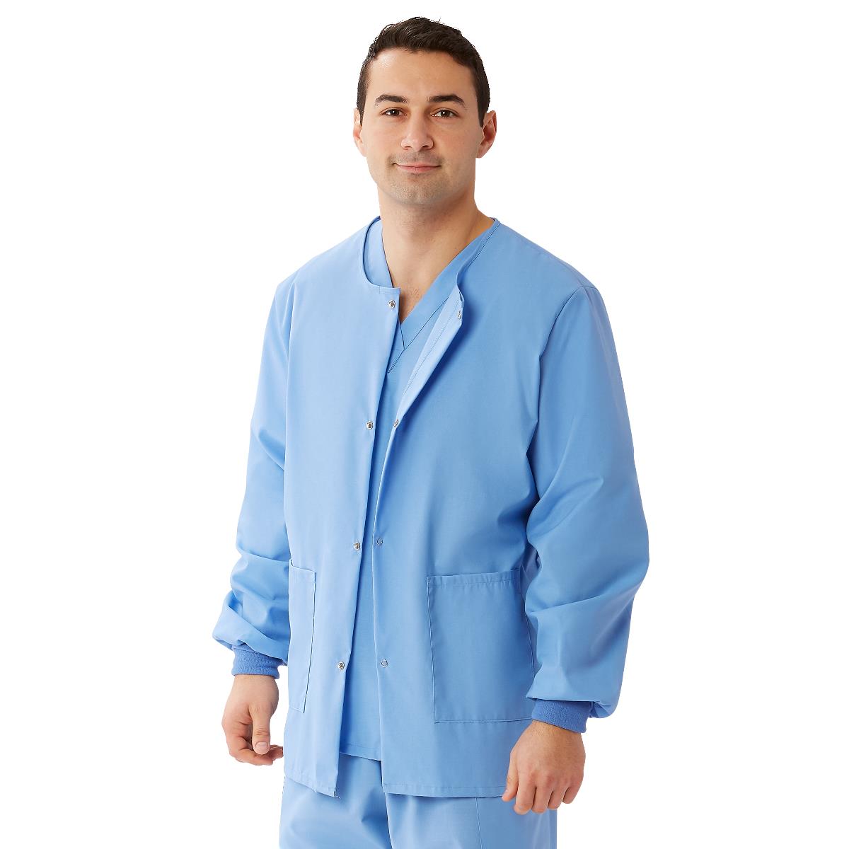 AngelStat Style 849 Unisex Scrub Jackets - Ceil Blue