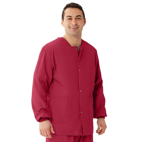 AngelStat Unisex Snap-Front Warm-Up Scrub Jackets