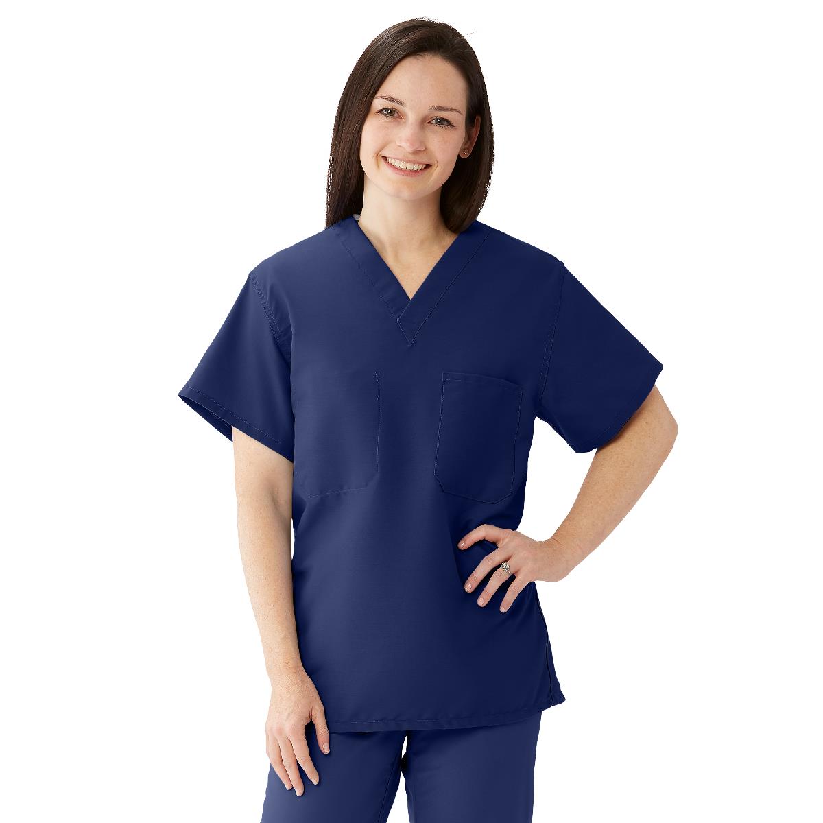 ComfortEase Unisex Reversible 1-Pocket Scrub Tops (Style 910)