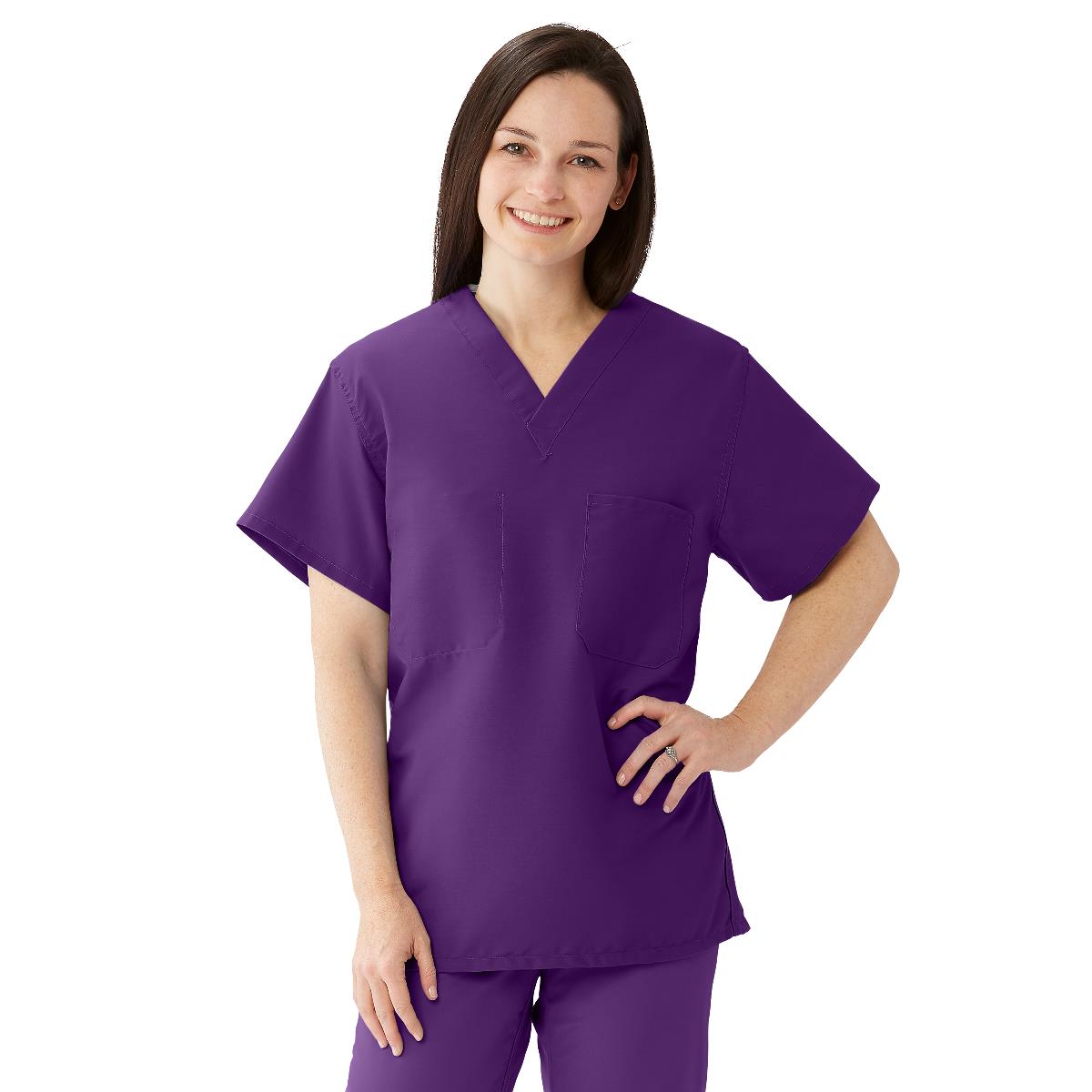 ComfortEase Unisex Reversible 1-Pocket Scrub Tops (Style 910)