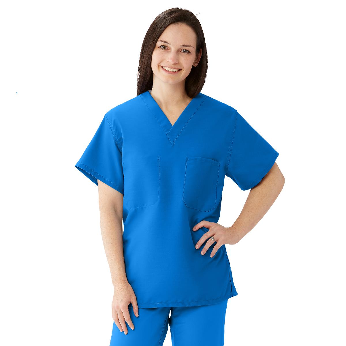 ComfortEase Unisex Reversible 1-Pocket Scrub Tops (Style 910)