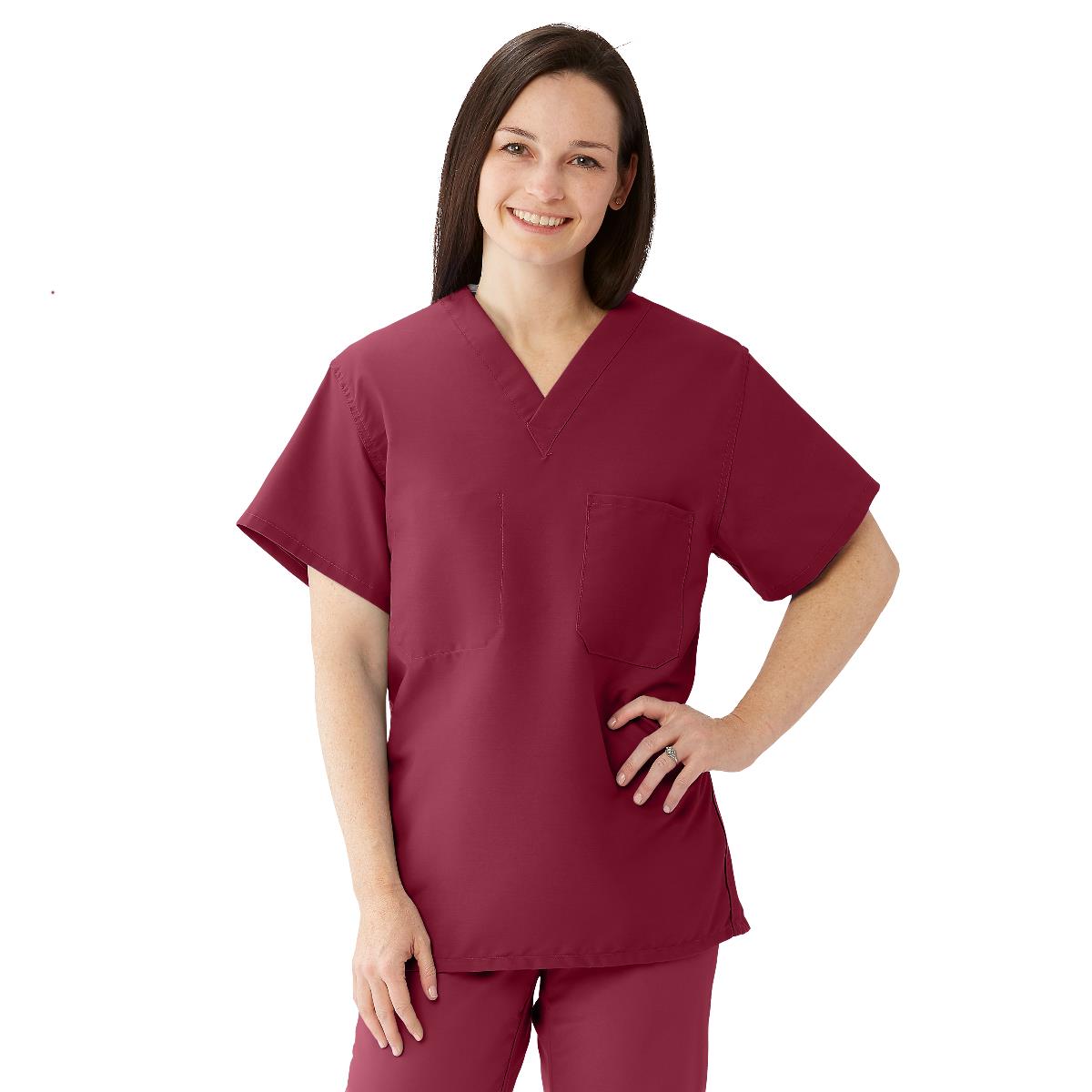 ComfortEase Unisex Reversible 1-Pocket Scrub Tops (Style 910)