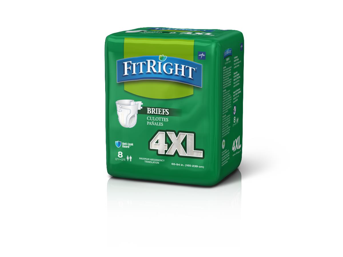 FitRight 4XL Cloth-Like Adult Incontinence Briefs