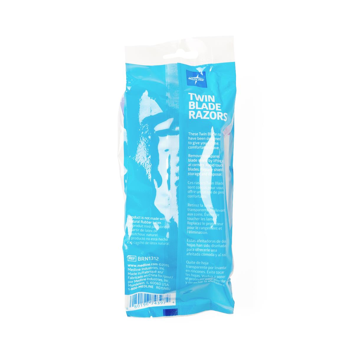 Medline Disposable Twin Blade Facial Razor