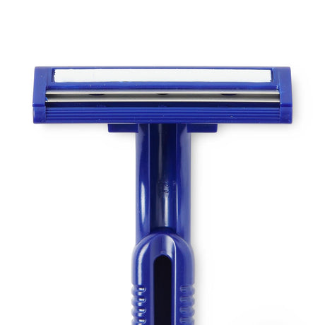 Medline Twin-Blade Disposable Facial Razors with Lubrication Strip