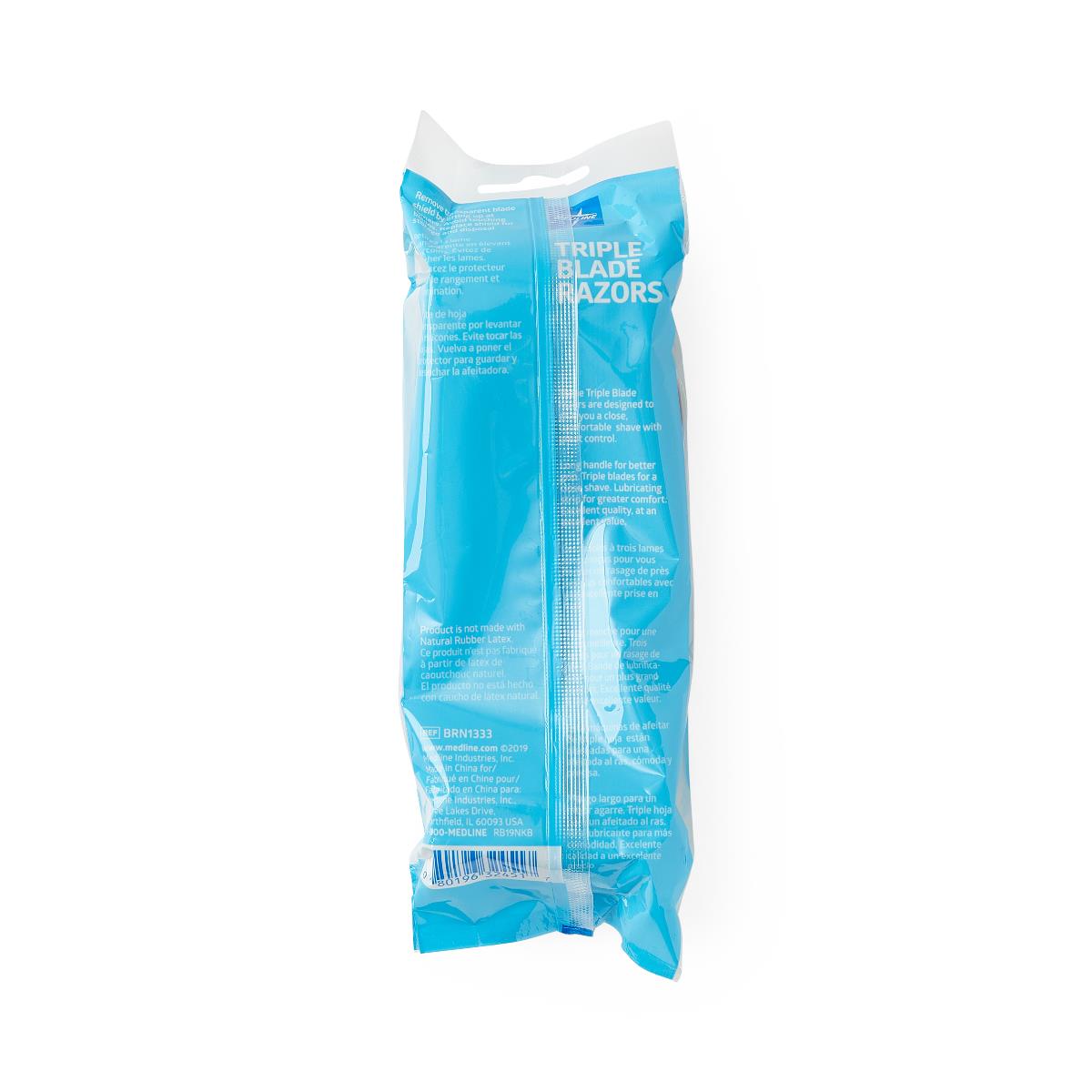 Medline Triple-blade Facial Razors With Lubrication Strip - BeHope
