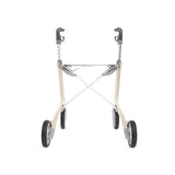 Byacre Carbon Ultralight Rollator, rear view, showing wheels and braking system.