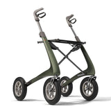 Byacre Carbon Overland Rollator, showing ergonomic handles and braking system.