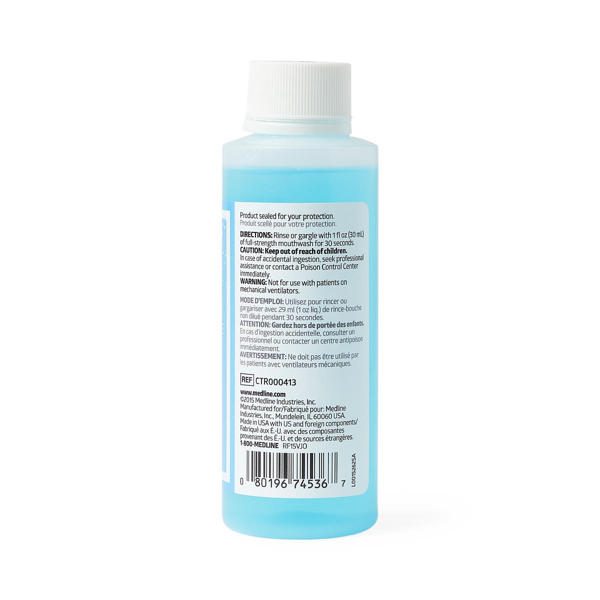 Sparklefresh Alcohol-free Mouthwash bottle, close-up, highlighting product features.