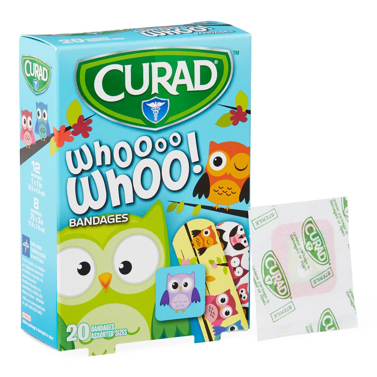 Curad Owl Design Pediatric Adhesive Bandages - BeHope
