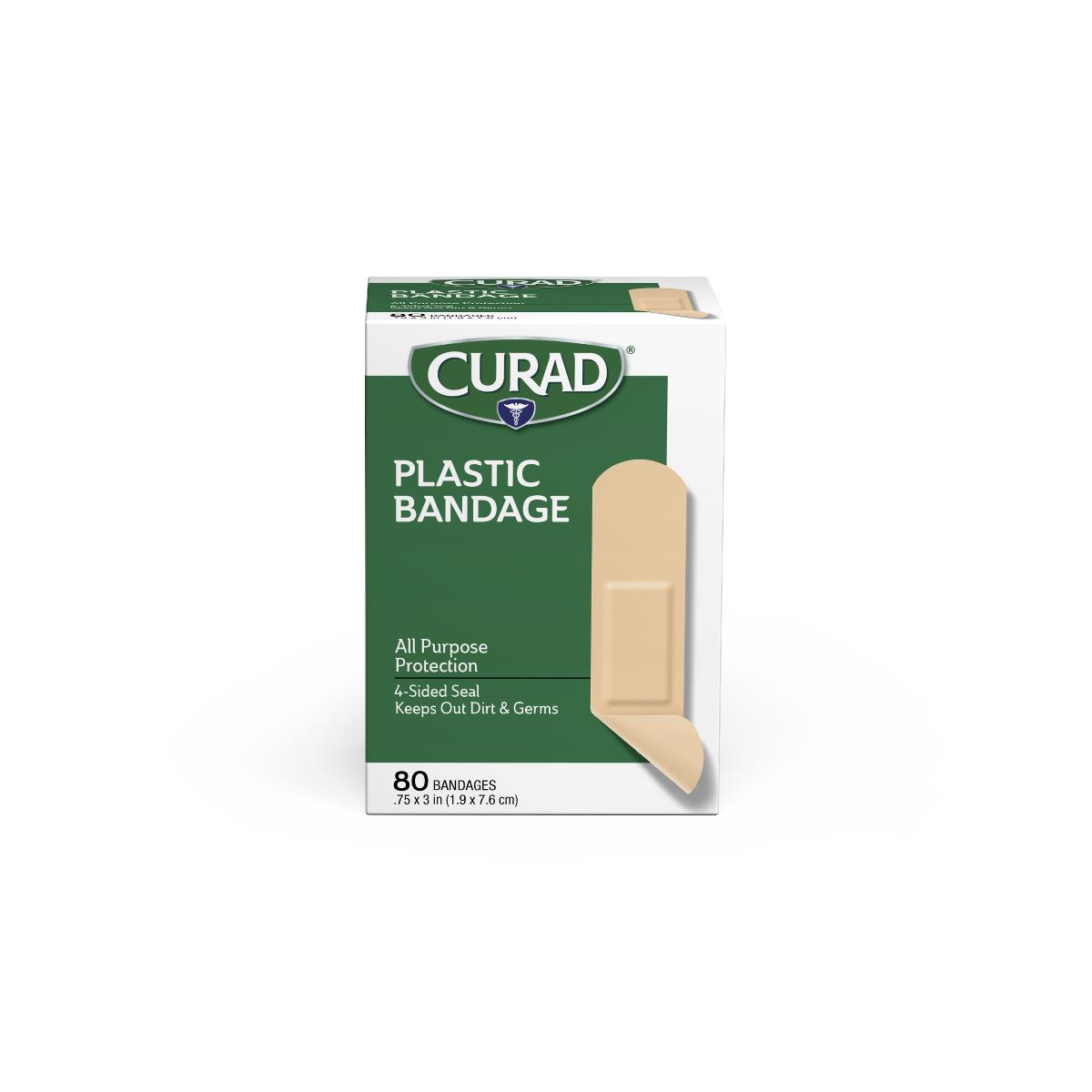 Bandage Plastic Adhesive Strip 2"x4" Sterile Latex-free