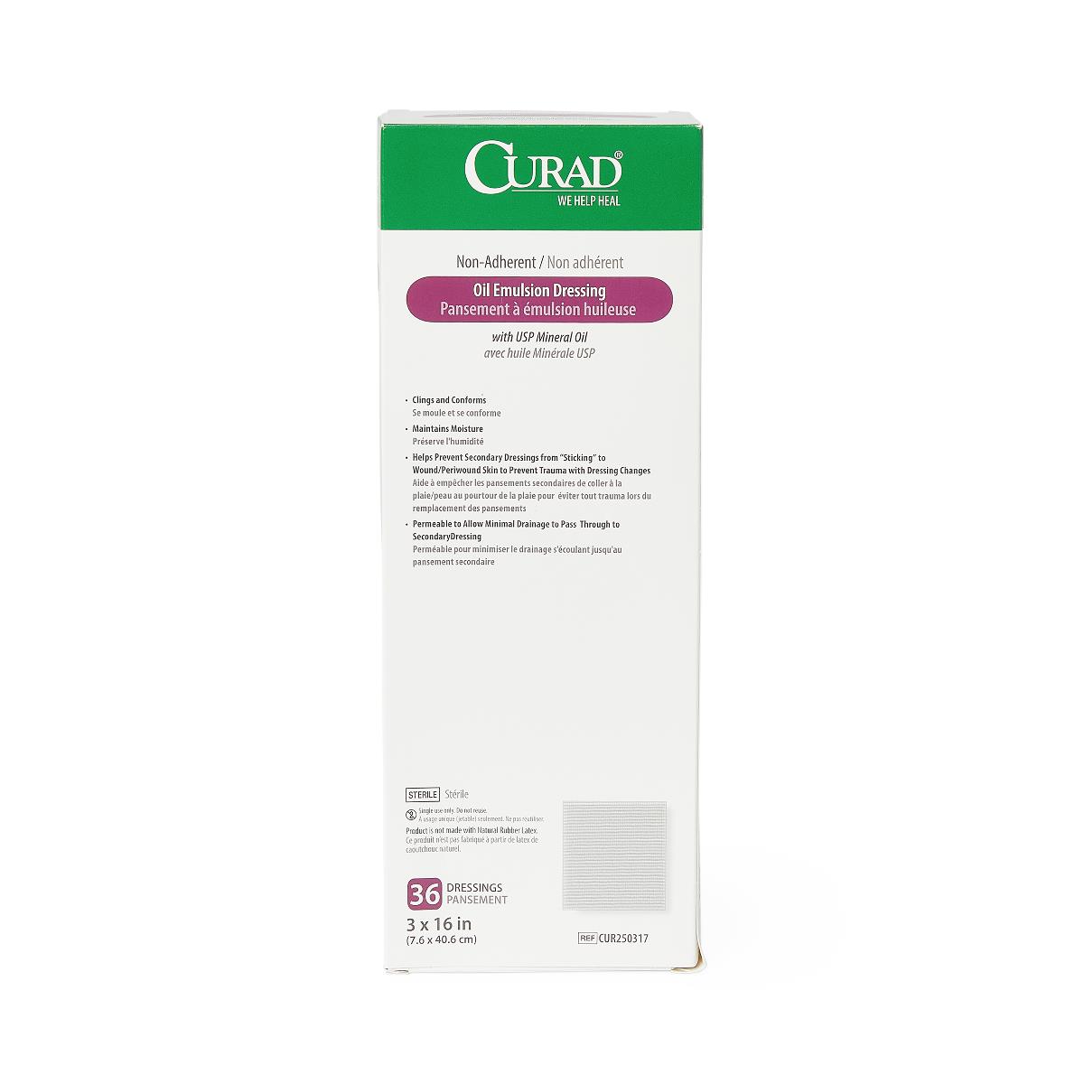 CURAD Nonadherent Sterile Oil Emulsion Dressings