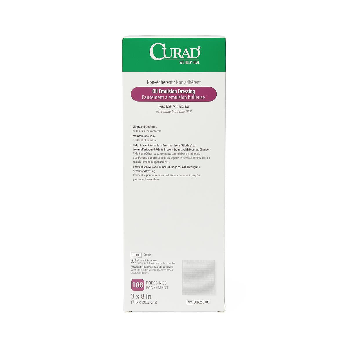 CURAD Nonadherent Sterile Oil Emulsion Dressings