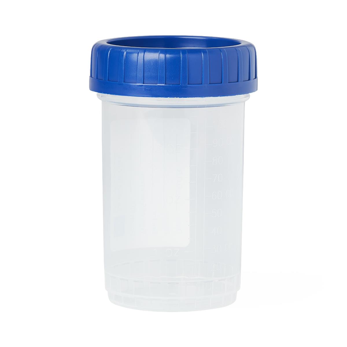 Click-N-Close Pneumatic Tube Specimen Containers with Blue Lid