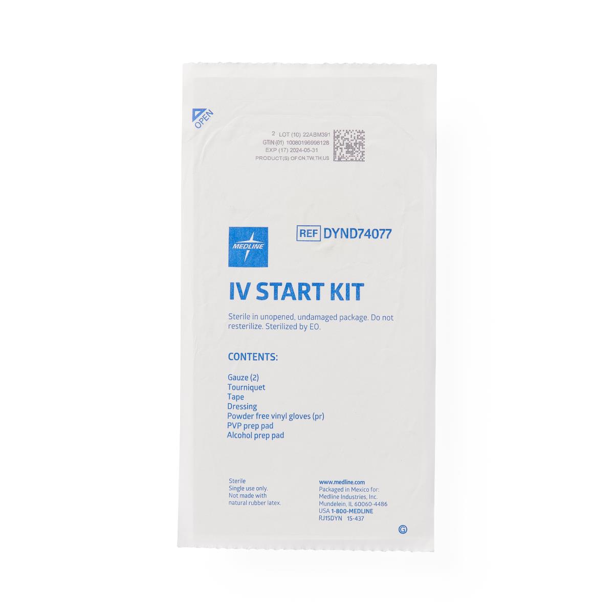 Medline IV Start Kits with Alcohol and PVP Prep