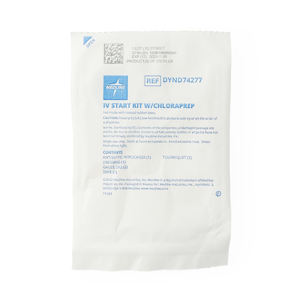 Medline IV Start Kits with ChloraPrep Skin Prep
