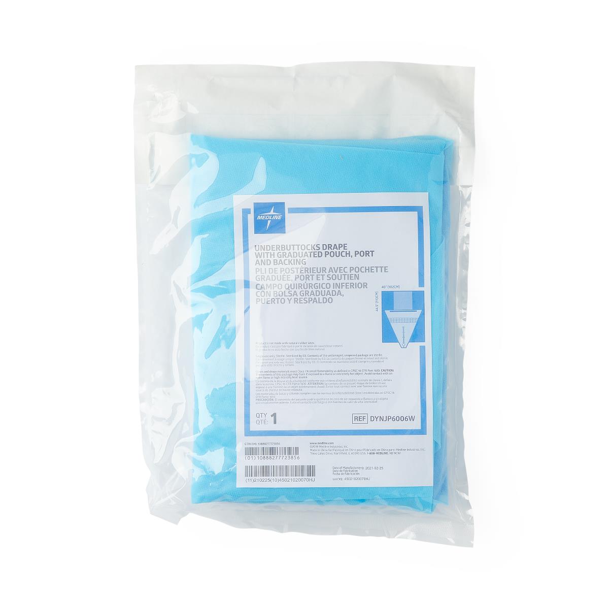 Medline Underbuttocks Drapes with Pouch and Port