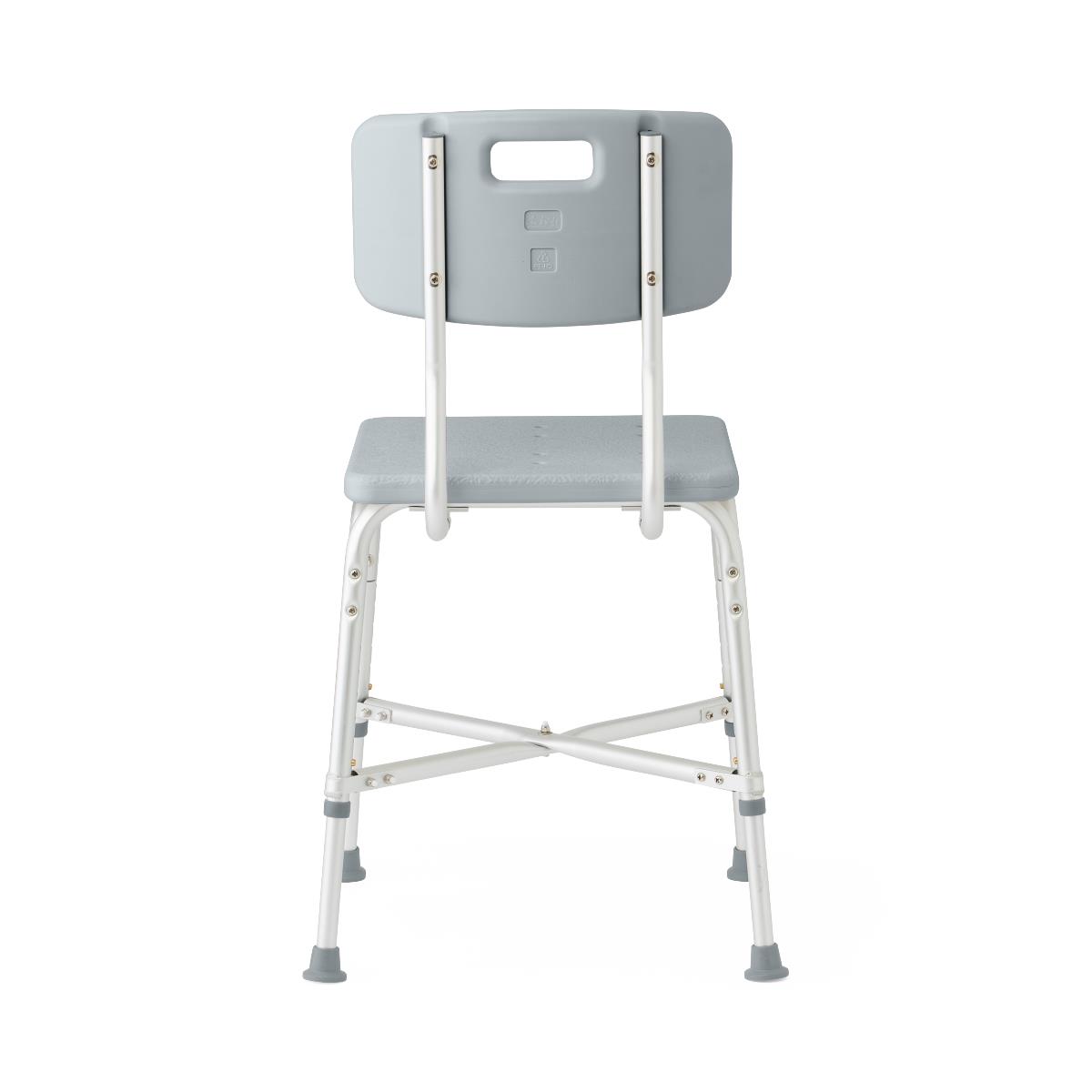 Medline Heavy Duty Bariatric Shower Chair with Back, close-up of non-slip feet.