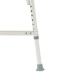 Medline Heavy Duty Bariatric Shower Chair with Back, front view, in a shower.