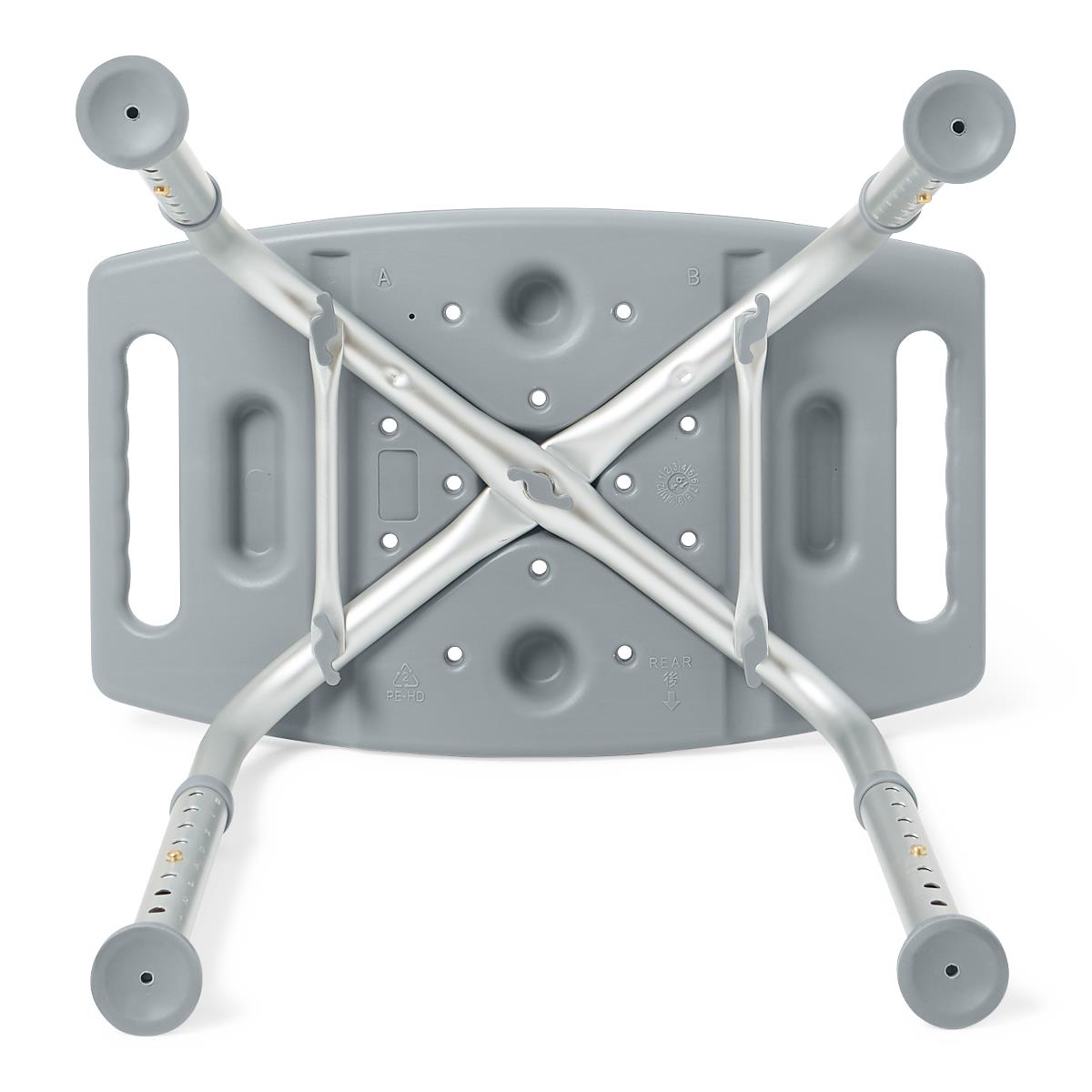 Medline Guardian shower chair/bench without back, angle view.