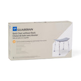Medline Guardian shower chair/bench without back, in a bathroom setting.
