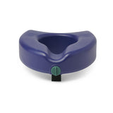 Medline Heavy Duty Raised Toilet Seat, front view with lid closed.