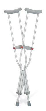 Medline Aluminum Crutches with Red Dot Hand Grip - BeHope
