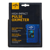 Medline High-impact Finger Pulse Oximeter, angled view, emphasizing impact-resistant design.