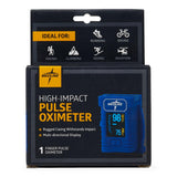 Medline High-impact Finger Pulse Oximeter, in-hand view, demonstrating portability and size.
