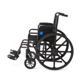 Medline Guardian K1 Wheelchair, close-up of ergonomic handgrips and brakes