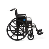 Medline Guardian K1 Wheelchair, side view, showing armrest and wheel