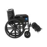 Medline Guardian K1 Wheelchair, close-up of wheel and brake mechanism.