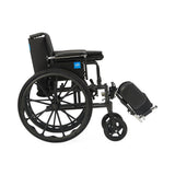 K3 Guardian Wheelchair with Nylon Upholstery, close-up of the wheel and brake system.