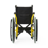 Medline Pediatric Wheelchair, folded for transport and storage.