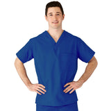 AngelStat Unisex Reversible  Scrub Tops with Angelica CC - Sapphire (Style 610)