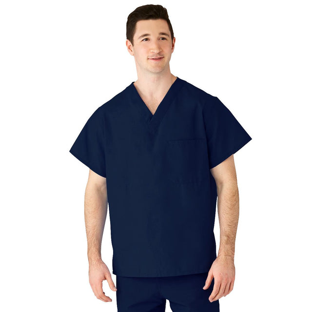 Angelstat Unisex Reversible Scrub Tops With Angelica Cc - Navy (style 610) - BeHope