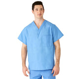 AngelStat Unisex Reversible  Scrub Tops with Angelica CC - Ceil Blue (Style 610)