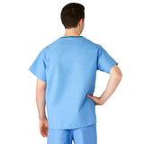 AngelStat Unisex Reversible  Scrub Tops with Angelica CC - Ceil Blue (Style 610)