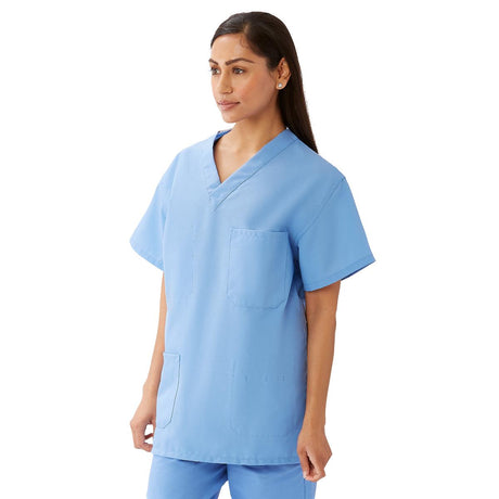 AngelStat Unisex Reversible V-Neck Scrub Tops with 4 Pockets