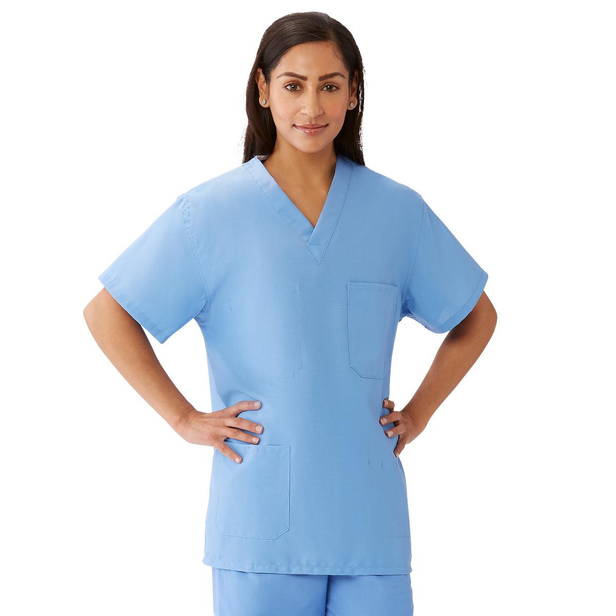 AngelStat Unisex Reversible Scrub Tops with Medline Color Coding (Style 630)