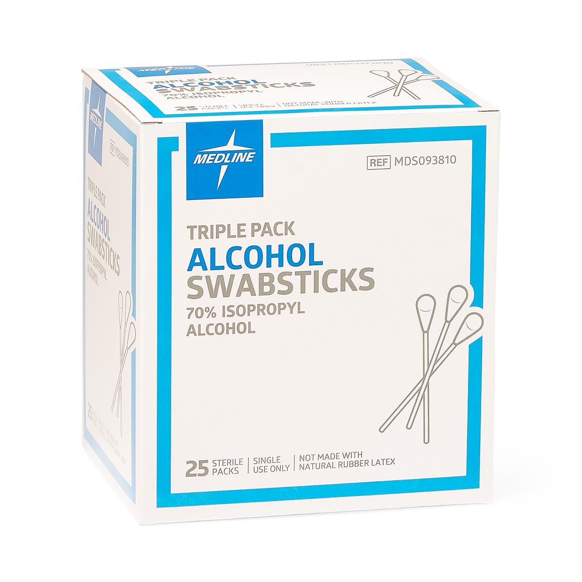 Medline Sterile Triple-Pack Alcohol Swabsticks