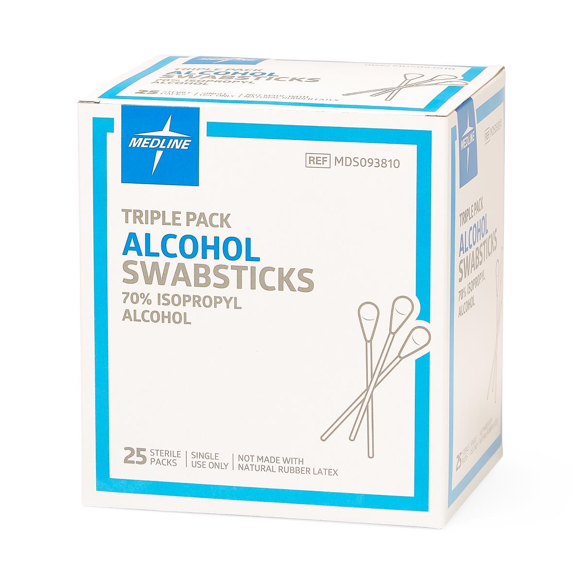 Medline Sterile Triple-Pack Alcohol Swabsticks
