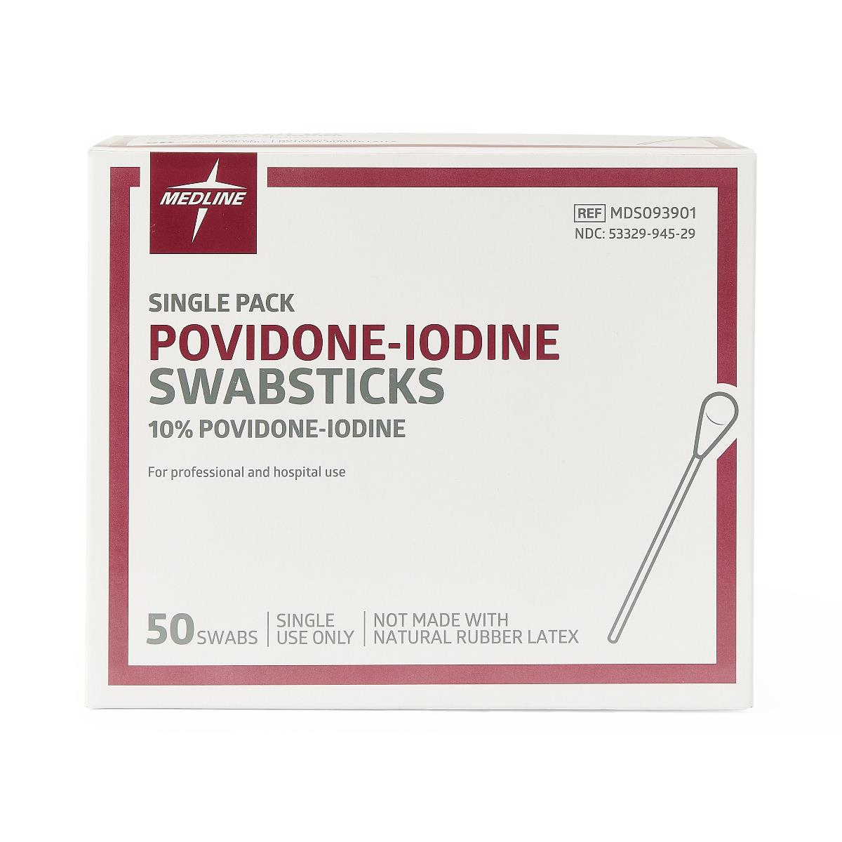 Medline Povidone-Iodine Swabsticks