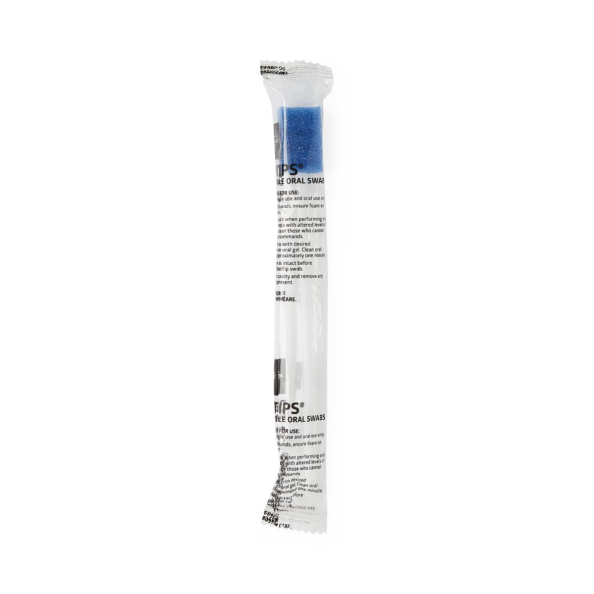 Medline Dentips untreated oral swab sticks, in-use demonstration.