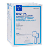 Medline Dentips untreated oral swab sticks, texture of the foam tip.